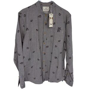 NEW Scotch & Soda Laid Back Linen Blend Button Down Paradise Shirt‎ Large $125